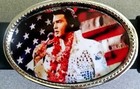 ELVIS PRESLEY US Flag Photo  Epoxy PHOTO MUSIC BELT BUCKLE   - NEW!