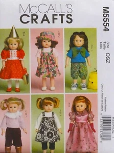 McCall's 5554 18" Puppenkleidung & Zubehör SCHNITTMUSTER *UNGESCHNITTEN* - Bild 1 von 2