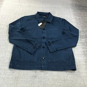 New J Lindeberg Jacket Mens Large Lando Twill Work Overshirt Trucker Coat B34534 - Picture 1 of 9