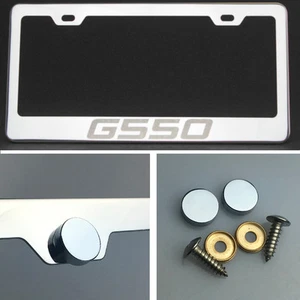 G550 Laser Engraved Polish Stainless Steel License Plate Frame Chrome Screw Cap - Imagen 1 de 12