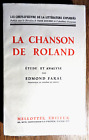 La Chanson de Roland Etude et analyse E.Faral / Mellott&#233;e 1932 Edition originale