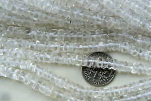 Clear quartz crystal beads natural stone Tyre cut 4-5mm 14" free shipping 