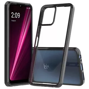 For T-Mobile Revvl 6x 5G - Premium Hard Rubber Clear Black Slim Skin Case Cover - Picture 1 of 16