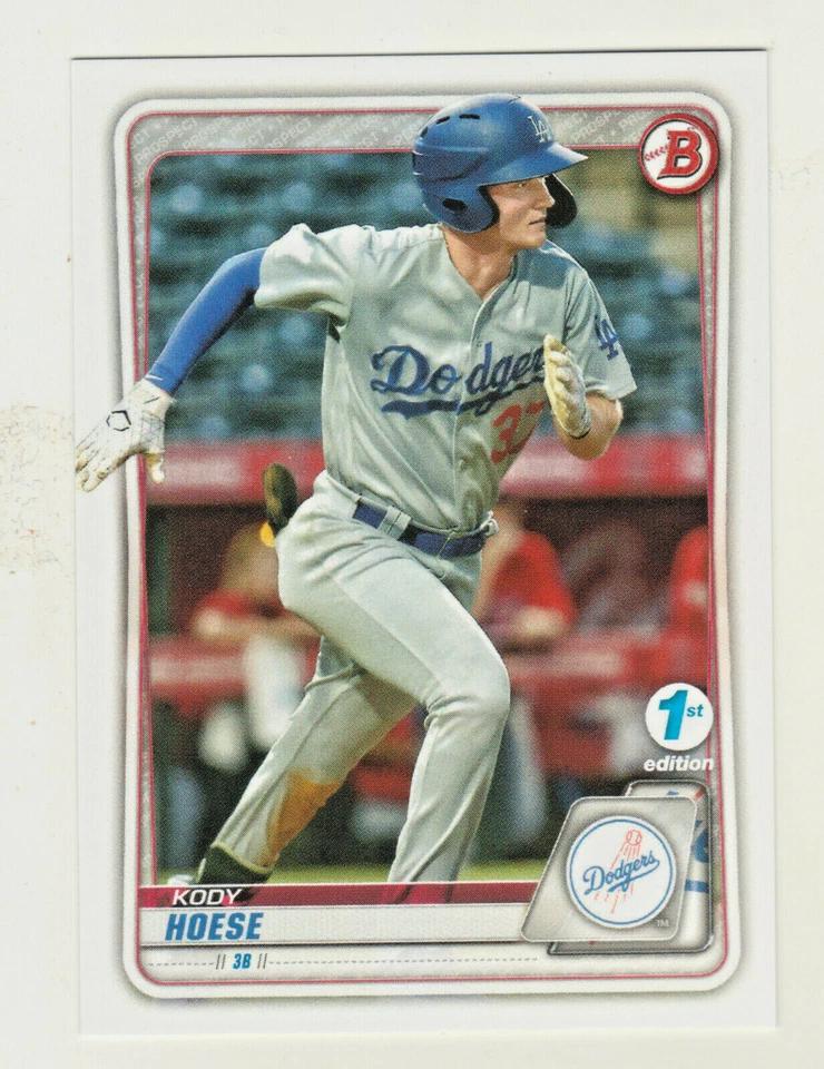 2020 Bowman Draft 1st EDITION #BD-142 KODY HOESE RC Rookie Los Angeles Dodgers - Image 1 of 2