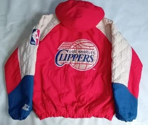 VTG RARE STARTER LOS ANGELES CLIPPERS FULL ZIPP WITH HOOD WINTER JACKET SZ XL - Picture 1 of 9