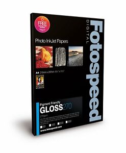 Fotospeed Pigment Friendly 275gsm Gloss  A4 Photo Paper - 100 Sheets