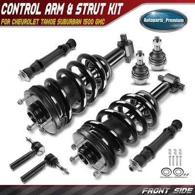 8x Kit completo de brazo de control de muelle helicoidal y puntal delantero para Chevrolet Tahoe GMC Foto 1 de 4