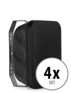 4 klangstarke Outdoor-Wandlautsprecher mit 50W in Schwarz - 100V-ELA geeignet - Bild 1 von 11