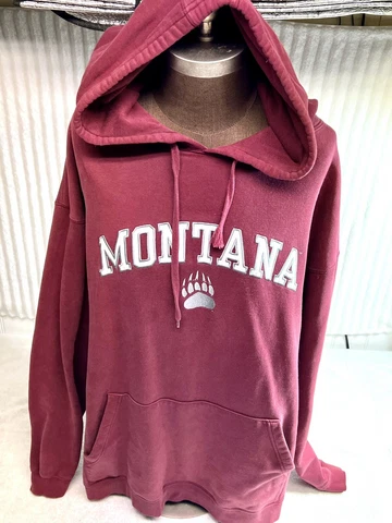 Vintage Montana Grizzlies Embroidered Hoodie Loose Center Pocket XXL Cover
