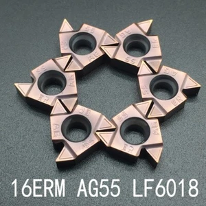 Cortador de insertos de carburo 16ERM AG55 LF6018 de 10 piezas para barra de perforación de roscado 16ER AG55 - Imagen 1 de 7