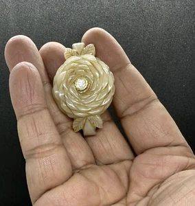 100%NATURAL NEPHRITE JADE BRASLATE Gold Diamond Mughal ISLAMIC ANTIQUE 18th C - Picture 1 of 4