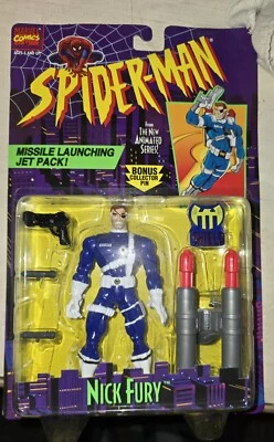SPIDER-MAN ANIMATED SERIES "NICK FURY" 5" Action Figure Marvel TOY BIZ 1995 NEW - Image 1 of 4