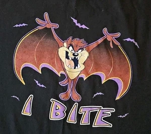 Camiseta Tasmanian Devil Looney Tunes "I Bite" Murciélago Talla M Y2K De Colección - Imagen 1 de 5