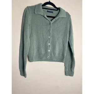Brandy Melville Sage Green Cropped Cardigan Size Small - Picture 1 of 8