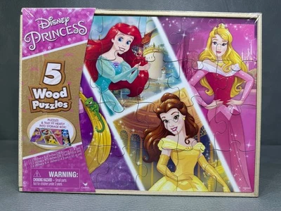 Набор из 5 деревянных головоломок Disney Princess от Cardinal Games - Изображение 1 из 2