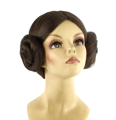 Peruca fantasia de Halloween estilo princesa Leia infantil - Imagem 1 de 4