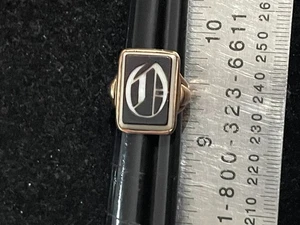 Vintage Siegelring 10 kt Rotgold Stein. Größe 5,25 , 5,3 Gramm - Bild 1 von 6