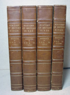 History of British Birds Henry Seebom 1883 with Color Egg Plates Vol 1 2 3 4  - Image 1 of 4