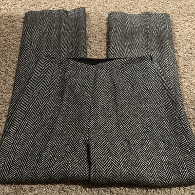 Pantalones de vestir de lana J Peterman para mujer 8 lunas tela británica cremallera gris tweed Foto 1 de 4