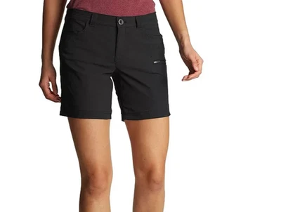 Pantalones Cortos Eddie Bauer Para Mujer 7" Negros Rainier, Bolsillo con Cremallera Talla 10 Usados en Excelente Condición Foto 1 de 4