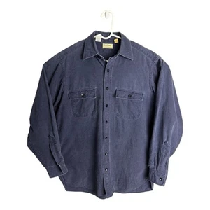 L.L. Bean Chamois G.I. Safari Button Up Shirt Men’s Large Tall LT Blue Cotton - Picture 1 of 11