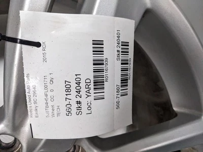 Wheel 18x7-1/2 10 Spoke Alloy Fits 13-15 RDX 1167939 - Image 1 of 4