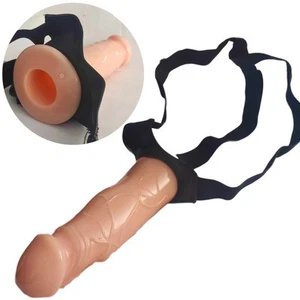 Umschnalldildo / Strapon - Hohl 16 cm - Creme/Schwarz - Bild 1 von 5