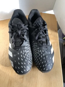 adidas Mens Size 10 Predator Indoor Soccer Shoes Black/White FY1042 - Picture 1 of 6