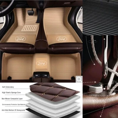 Alfombrillas Coche Ford Todos los Modelos Alfombrillas Personalizadas Auto Impermeable Delantero Trasero Foto 1 de 4