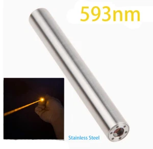 593 nm gelber Laserpointer sichtbares Licht Edelstahl Mini Laser Lampe - Bild 1 von 15