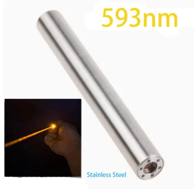 593 nm gelber Laserpointer sichtbares Licht Edelstahl Mini Laser Lampe - Bild 1 von 4