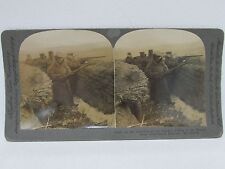 WW1 STEREO CARD PHOTO FRANCE TRENCHES AT THE SHA-HO FIRING AT ENEMY MANCHURIA
