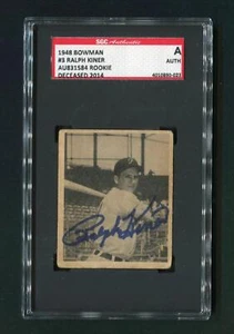 1948 Bowman Ralph Kiner #3 SGC Unterzeichnet Rookie Baseball Card - Bild 1 von 2