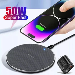 Wireless Fast Charger Charging Stand Dock Cradle For iPhone 14 Pro Max 12 Mini 8 - Picture 1 of 21