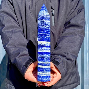 Columna de energía cristal cuarzo obelisco cristal lapislázuli natural 3,2 lb - Imagen 1 de 16