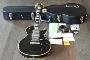 2014 Gibson Custom 1957 Les Paul Custom Reissue LPB-7 Black Ebony Relic + Case - Picture 1 of 23