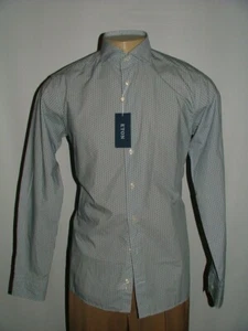 NUEVA CAMISA DE VESTIR WT ETON TALLA 16 35 DELGADA ALGODÓN HECHA EN RUMANIA AZUL BLANCO #275 - Imagen 1 de 5