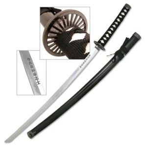 KATANA SCHWERT ECHTES SAMURAISCHWERT AUS STAHL MIT SCHEIDE + SW-68B Ständer - Bild 1 von 8