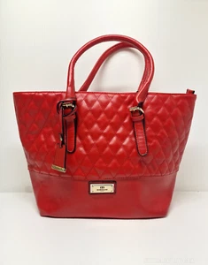 Bolso de Mano Borsani Para Mujer Rojo Acolchado Ajustable Doble Asa Cremallera Bolso de Hombro - Imagen 1 de 18