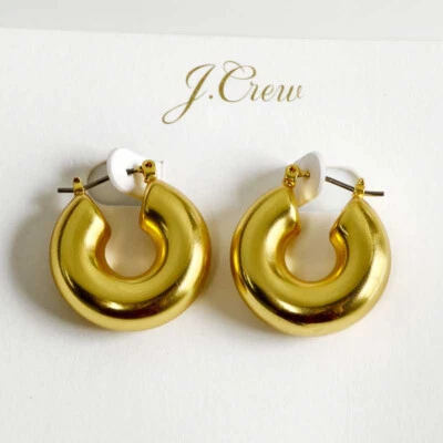 Nuevos Pendientes Aro Hinchados Minimalistas Jcrew Chic Mujeres Fiesta Vacaciones Joyería Regalo Foto 1 de 3