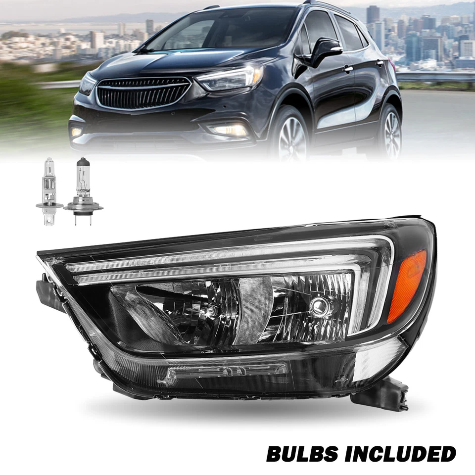 Para Buick Encore 2017-2022 con faros halógenos LED DRL lado del conductor izquierdo con bombillas Foto 1 de 4