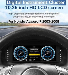 10.25'' Digital Instrument Gauge Cluster For Honda Accord Speedometer 2003-2007 - Picture 1 of 12