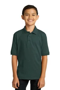 Youth KP55Y Core Blend Jersey Knit Polo Dress Code School Uniform Boy Girl Shirt - Picture 1 of 16