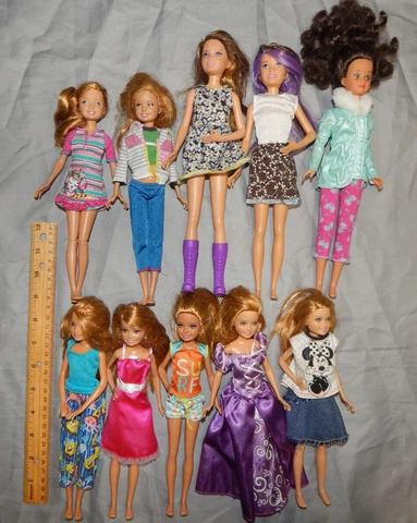 10 dolls all barbie's SISTERS / FRIENDS stacie skipper lot fashion toys dressed Cover