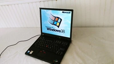 Винтажный ретро IBM Thinkpad T42 игровой ноутбук Windows 98SE операционная система - Изображение 1 из 4