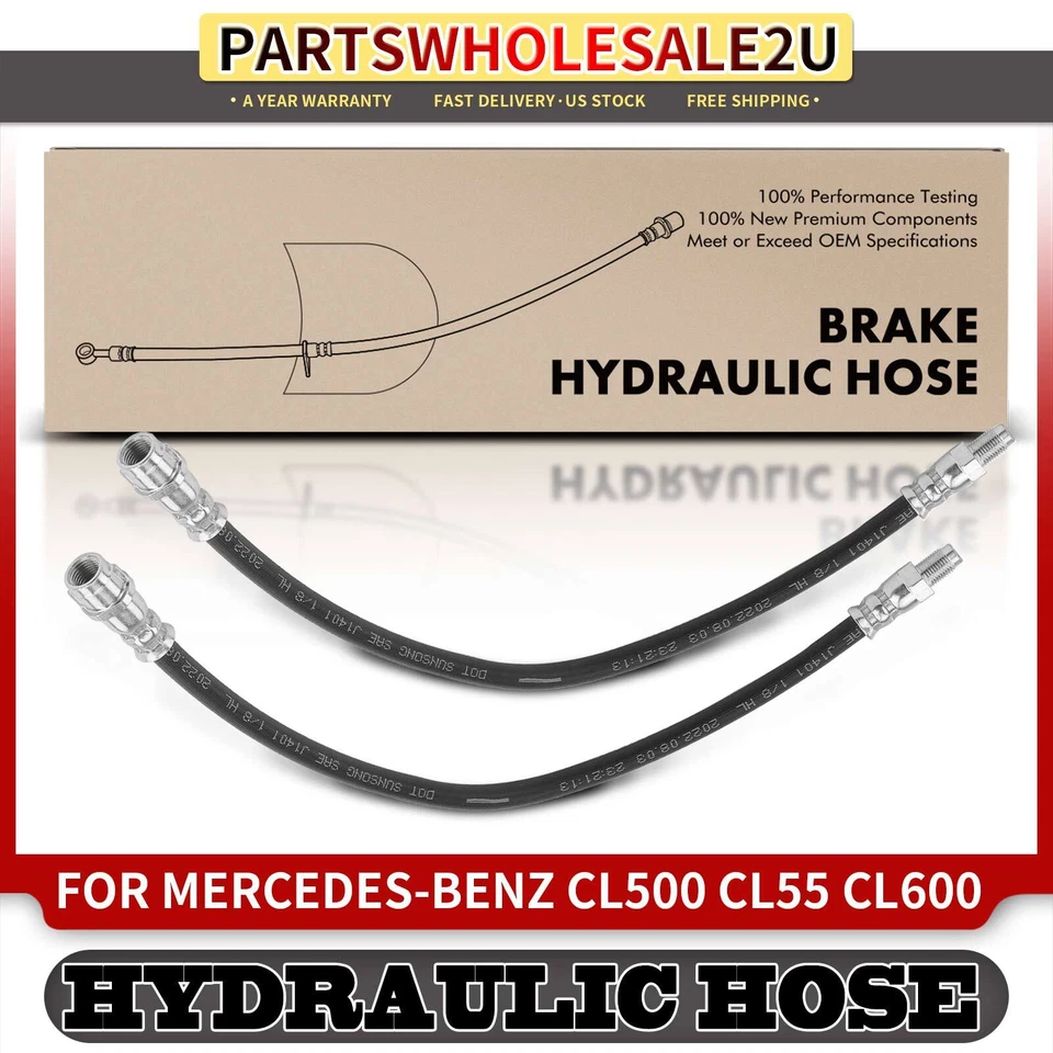 2 передних гидравлических шланга левого и правого тормоза для Mercedes-Benz CL500 CL600 CL55 CL65 AMG - Изображение 1 из 4