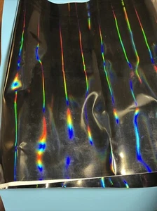 Holographic Gloss Black  Vinyl Fabric  - Picture 1 of 5