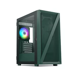 Vetroo M05 Micro ATX MINI ITX Gaming PC Case Tempered Glass w/ ARGB Fan Green - Picture 1 of 8