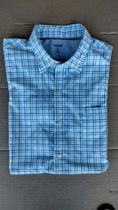 Izod Button Down Hemd Herren Gr. XL Blau Kurzarm Freizeit - Bild 1 von 7