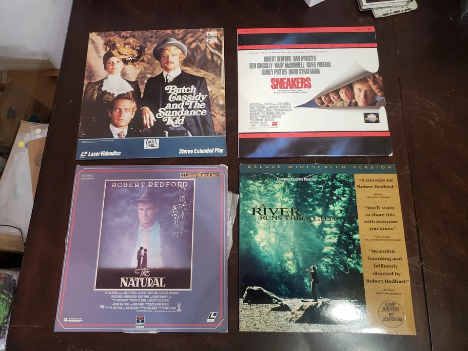 Lot of 4 Robert Redford Laserdiscs THE NATURAL Sneakers Funky Formats V2 Foto 1 de 4